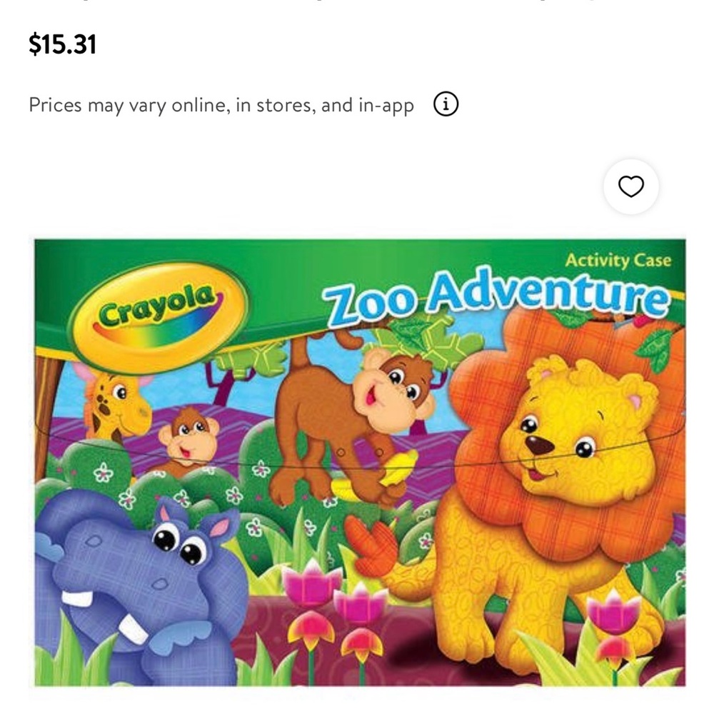 Crayola Zoo Adventure activity case